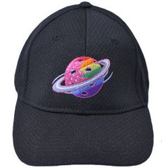PickleballGalaxy Black Rainbow Logo Fitted Hat