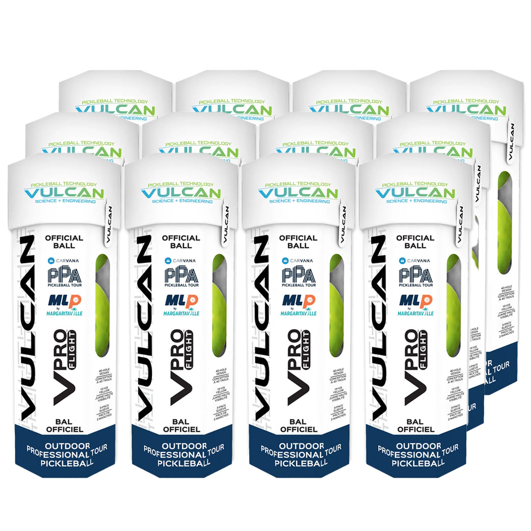 Vulcan VPRO Flight Outdoor Pickleball Case Pack (12 Sleeves/36
