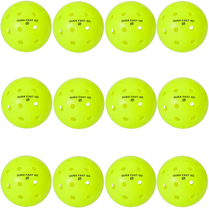 Dura Fast 40 Outdoor Neon Green Pickleballs Dozen | Pickleball Galaxy