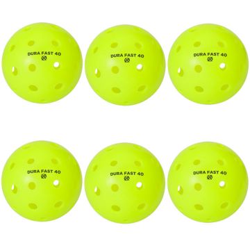 Dura Fast 40 Outdoor Neon Green Pickleballs 6 Pack