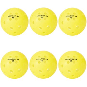 Dura Fast 40 Outdoor Yellow Pickleballs 6 Pack